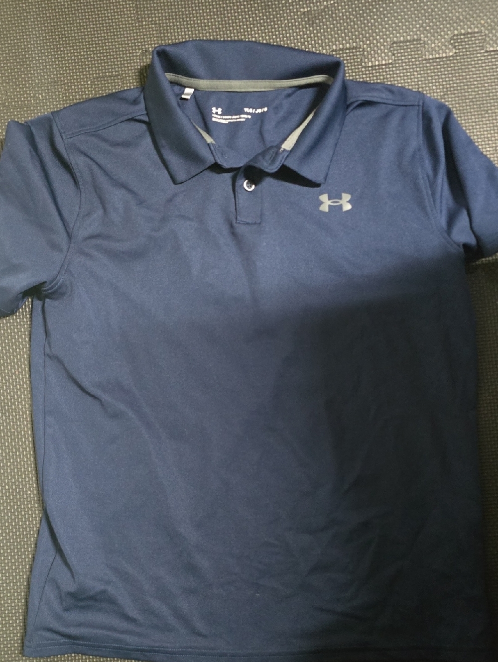 Under Armour Kid's Dark Navy Polo with Gray Logo